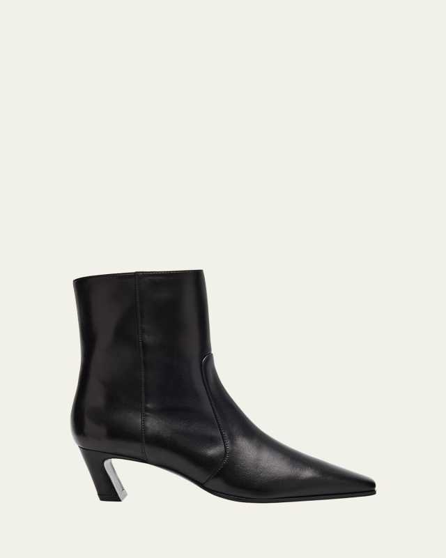 50mm Stassi Leather Zip Booties